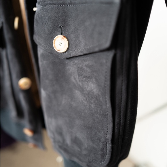 BRUNELLO Cucinelli Suede Bomber Jacket in Navy size S - Picture 7 of 11